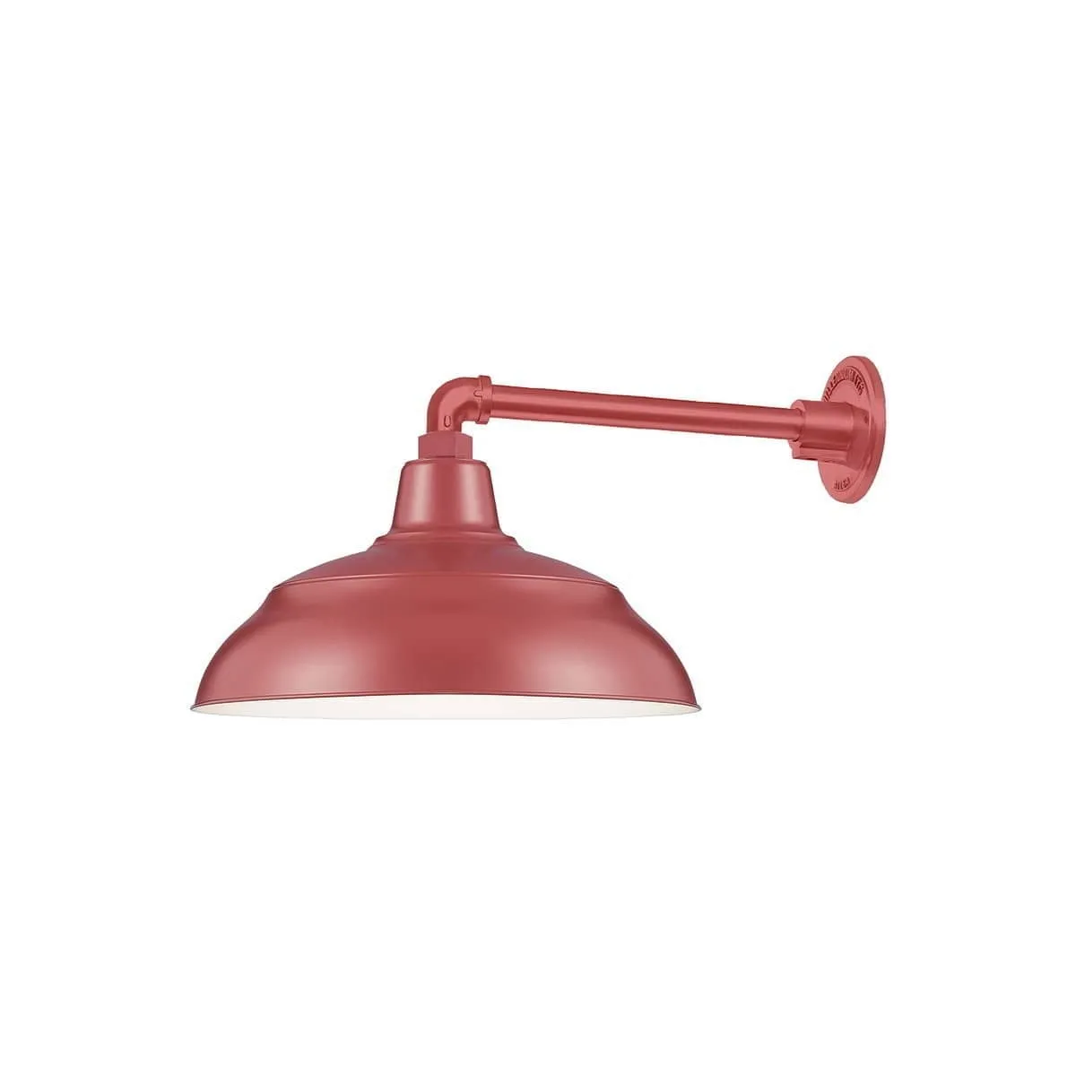 14'' Satin Red Warehouse Shade With Gooseneck