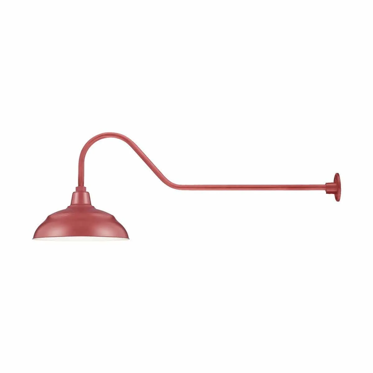 14'' Satin Red Warehouse Shade With Gooseneck