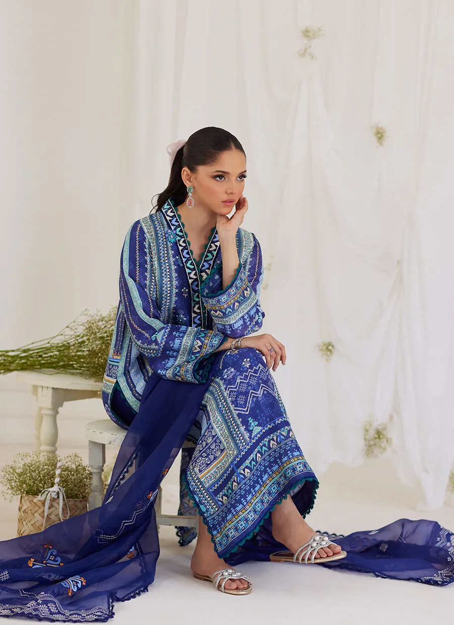 Adina Blue Shirt And Dupatta