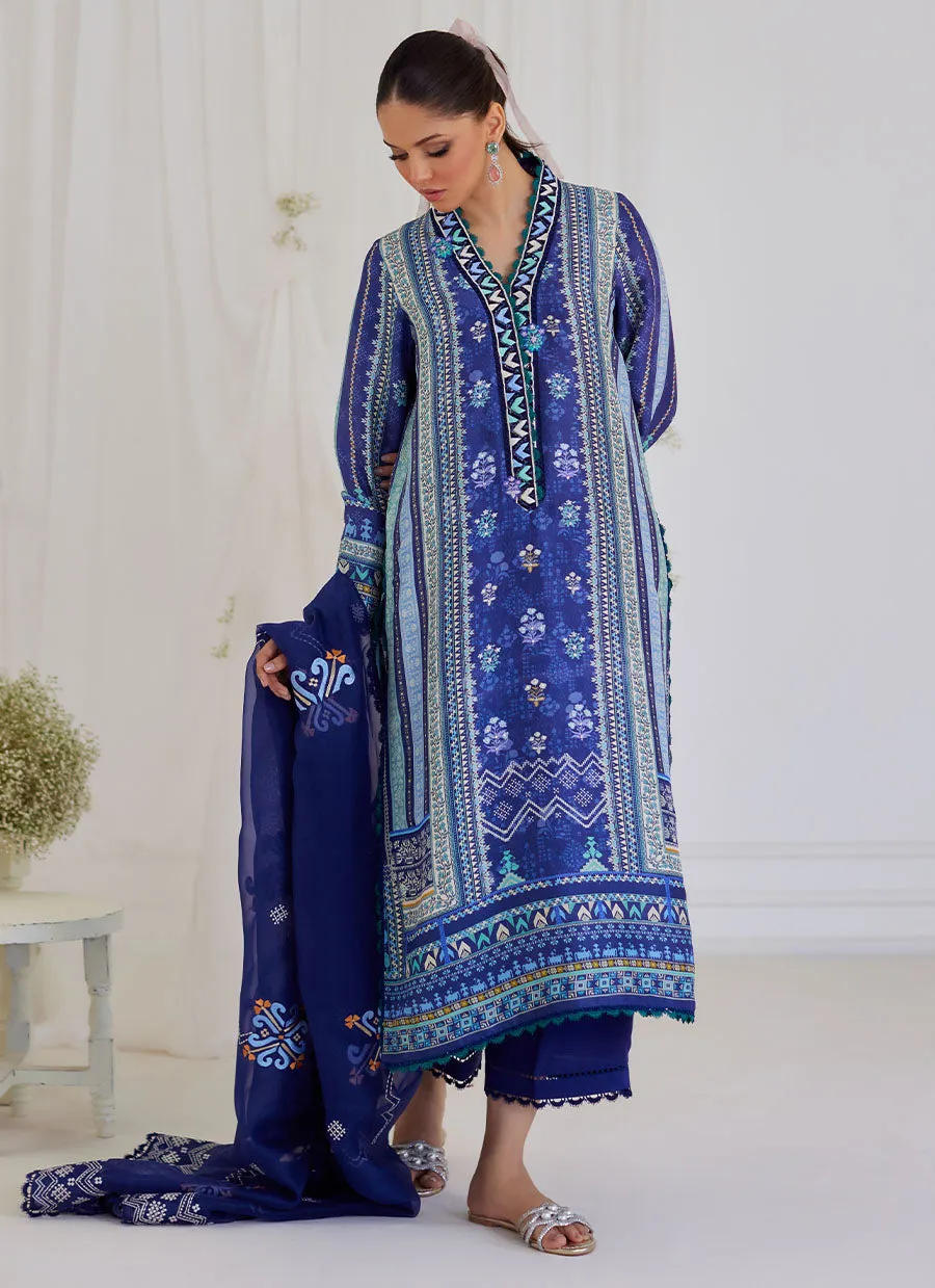 Adina Blue Shirt And Dupatta