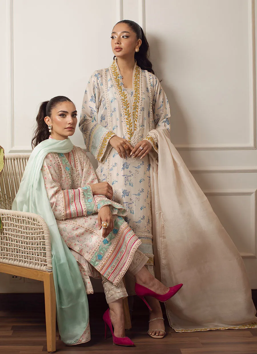 Amari Ivory Silk Shirt and Dupatta