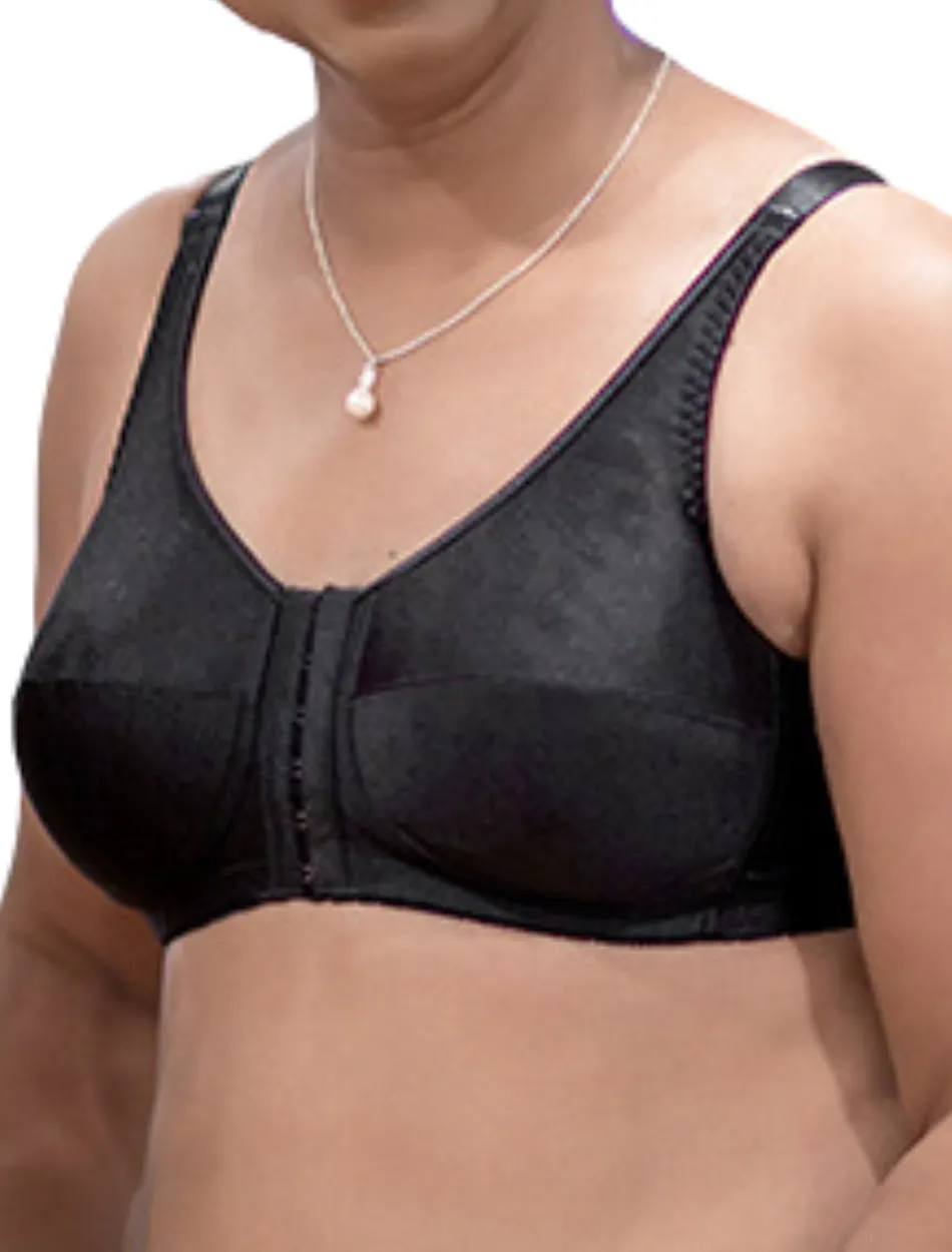 American Breast Care 123 Front Close Rose Contour Bra, Black | Black Front Closure Mastectomy Bras