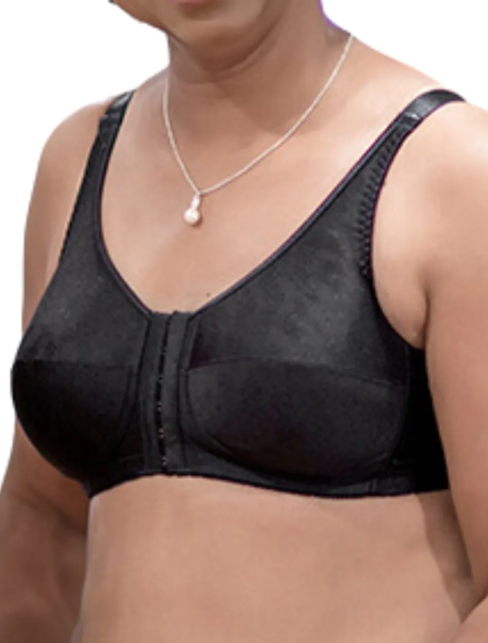 American Breast Care 123 Front Close Rose Contour Bra, Black | Black Front Closure Mastectomy Bras