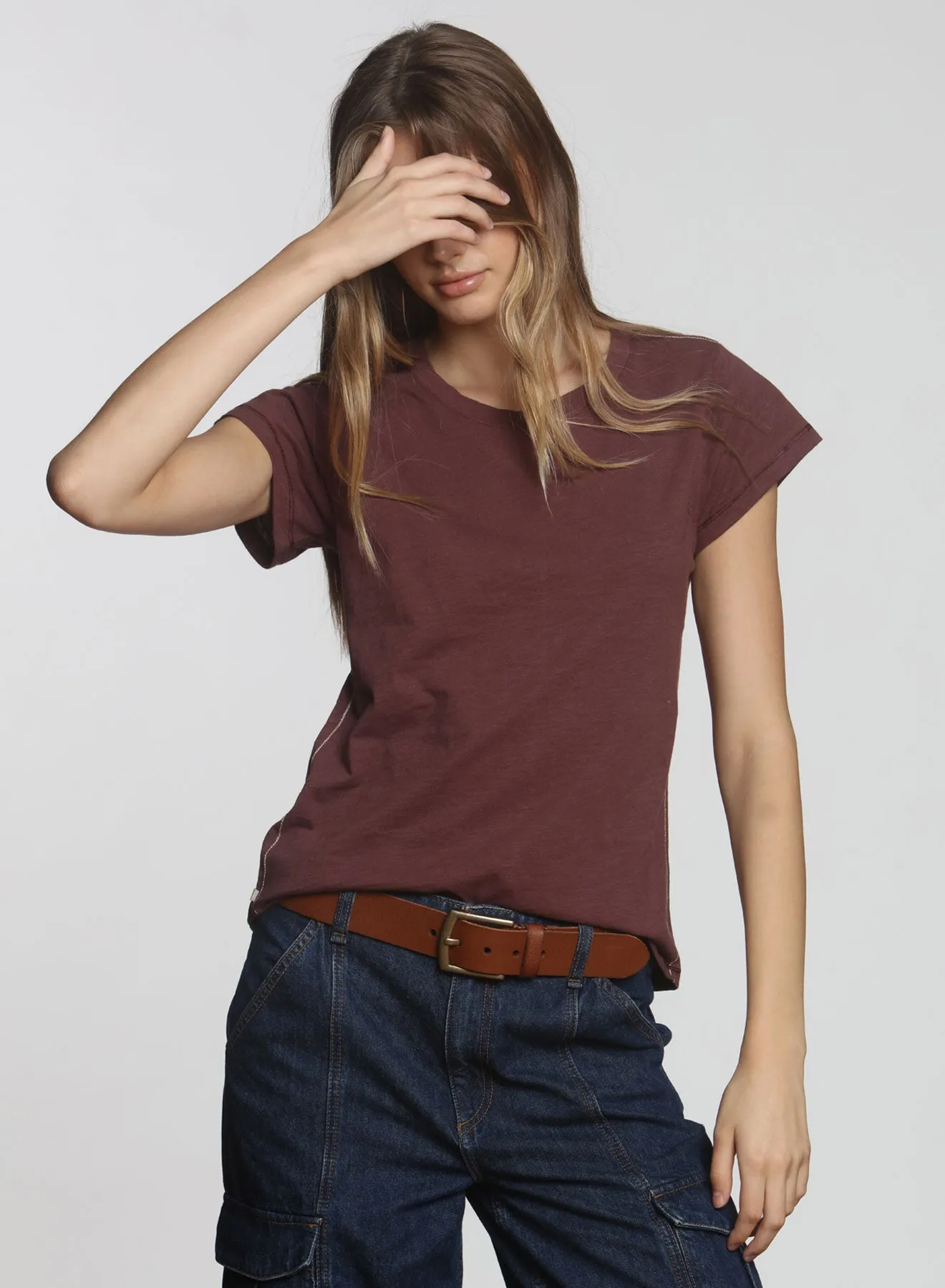 Ava Classic Tee - Maroon