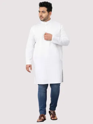 Calmania The Soothing White Full Sleeve Kurta Men's Plus Size