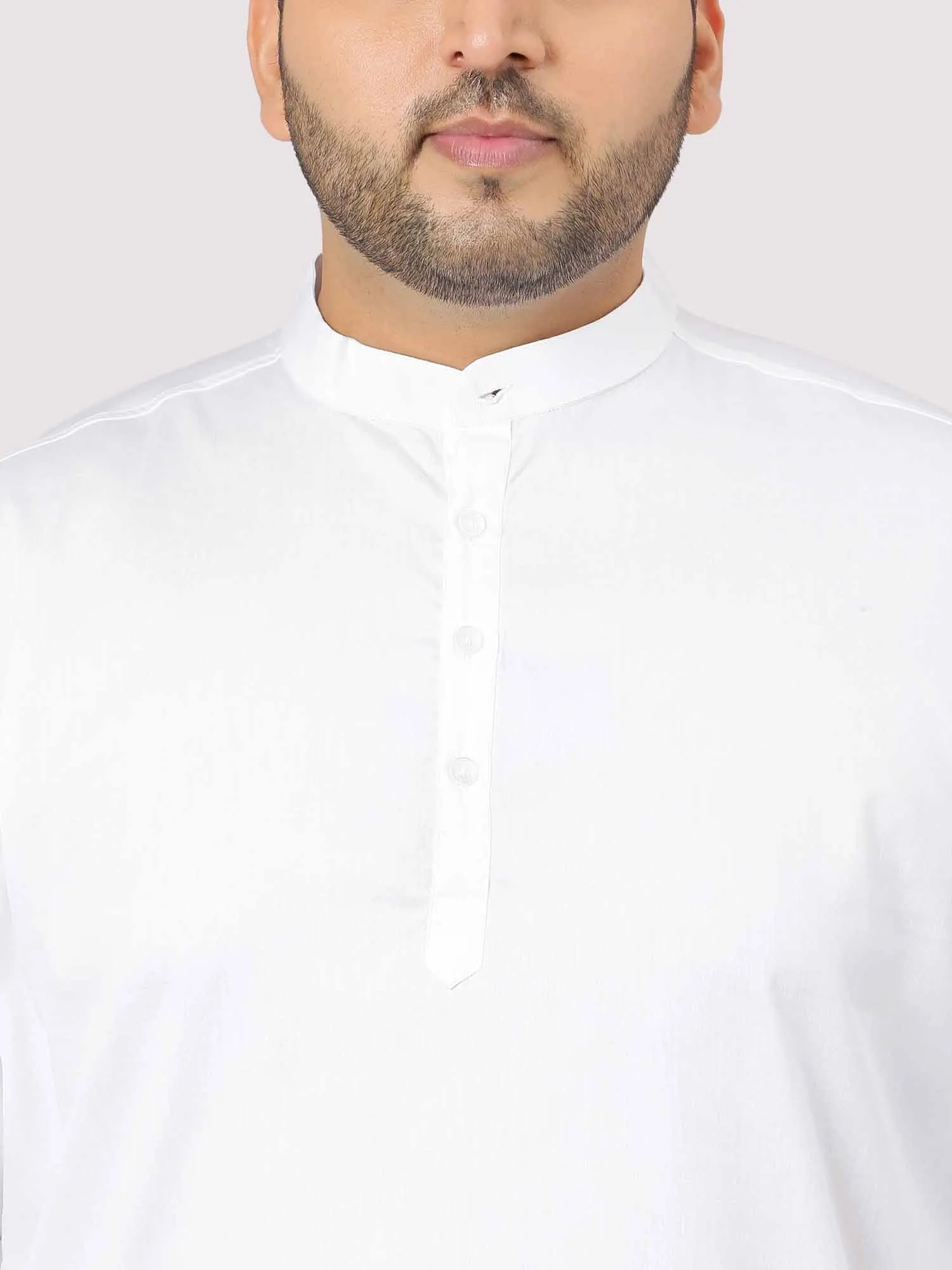 Calmania The Soothing White Full Sleeve Kurta Men's Plus Size