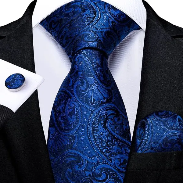 Classy Men Blue Paisley Silk Tie