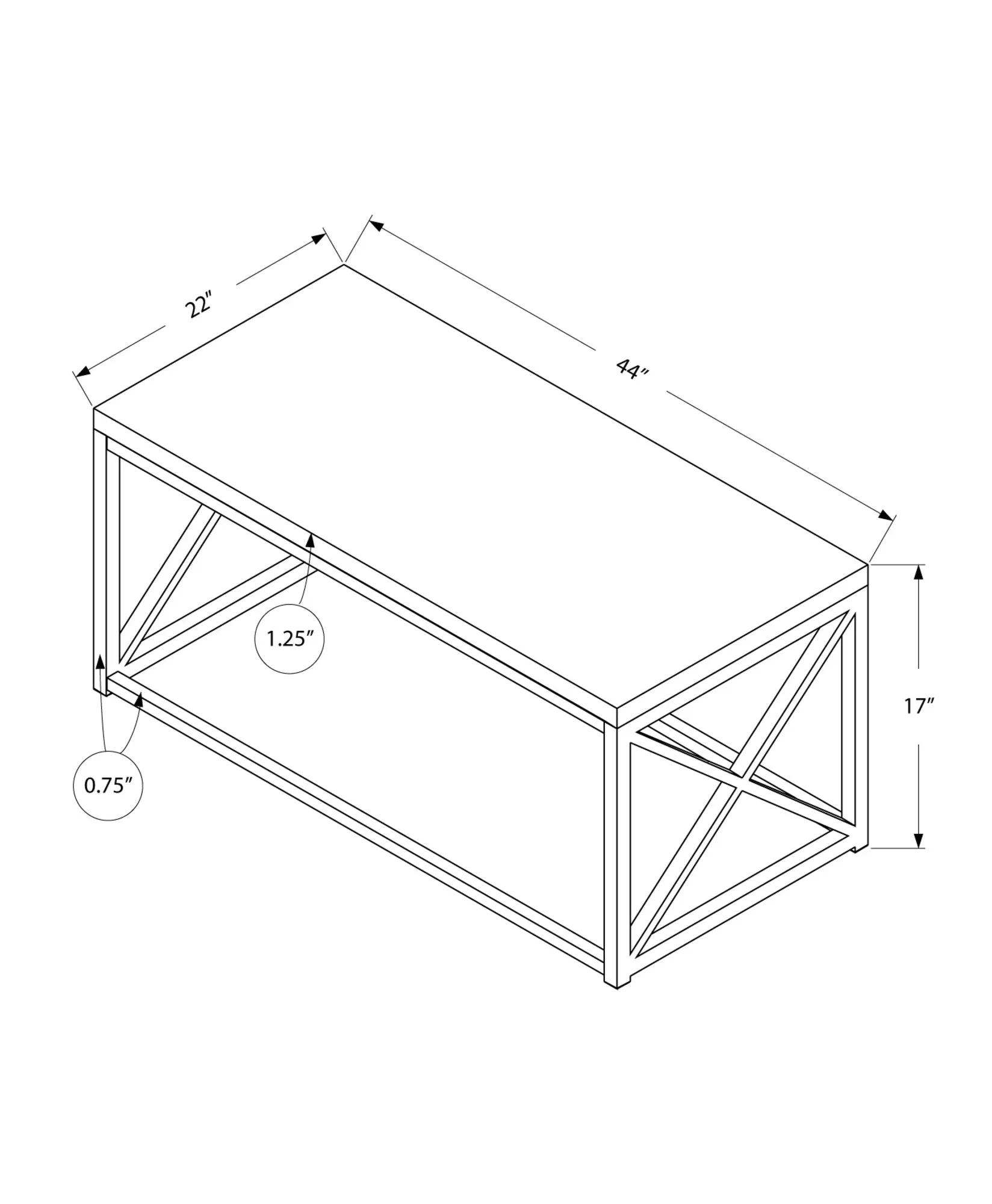 Coffee Table - Glossy White With Chrome Metal