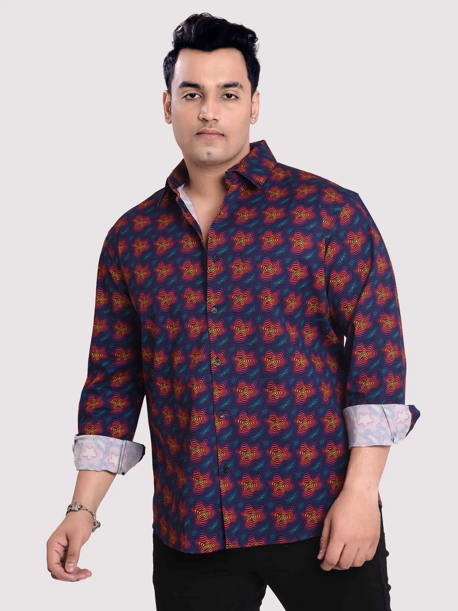 Dazzle Digital Printed Shirt Men's Plus Size