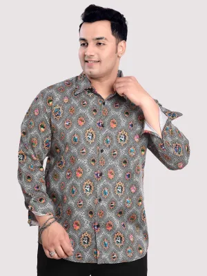 Diamond Saffron Digital Printed Shirt Men's Plus Size