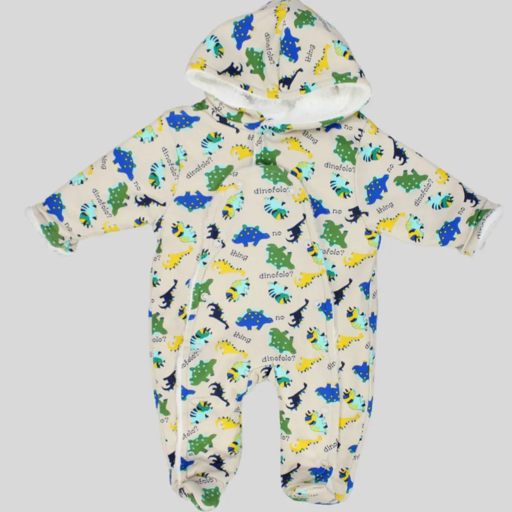 Dinos Long-Sleeved Baby Footie