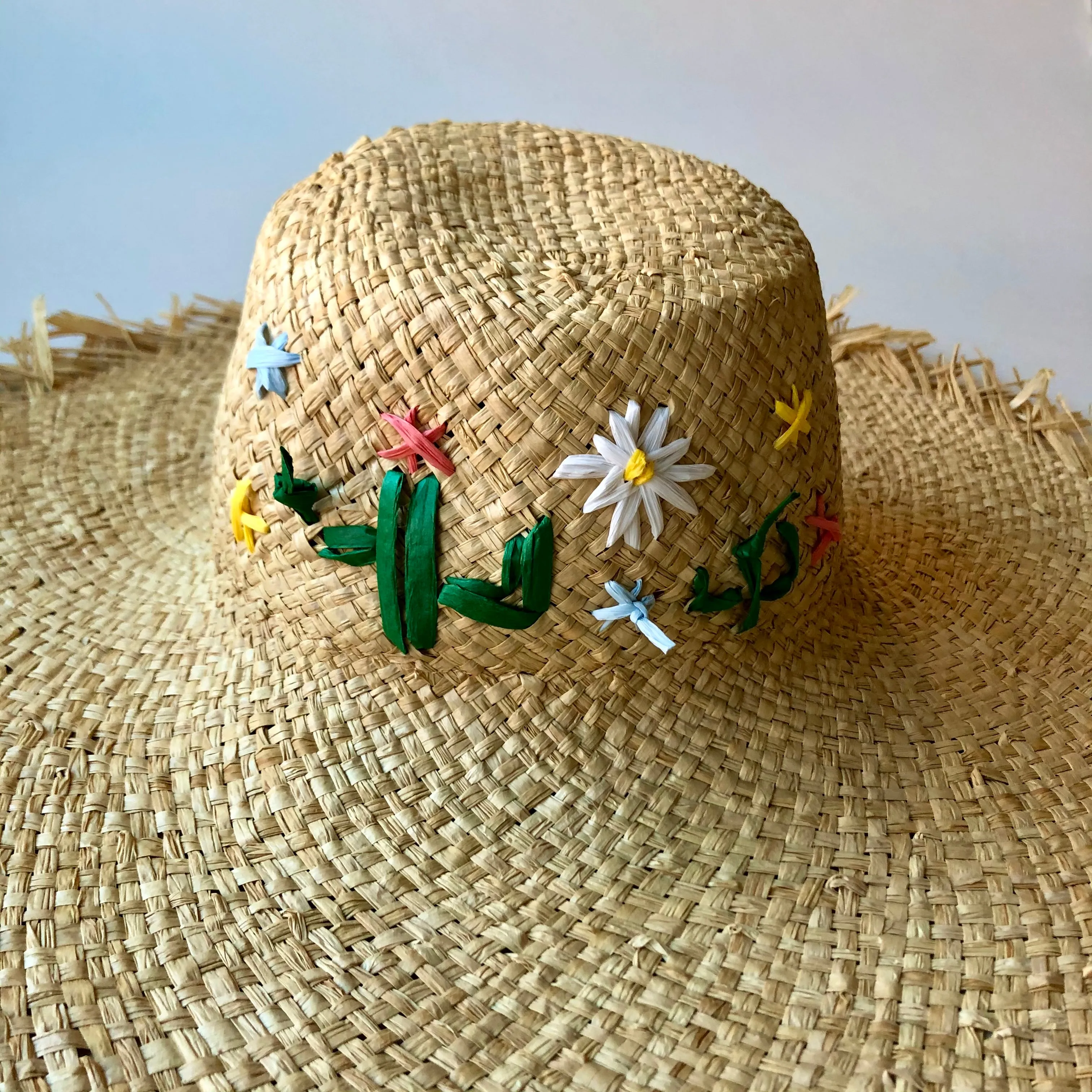 DIY Raffia Sunhat with Embroidery Kit