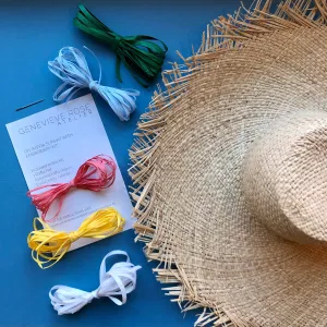 DIY Raffia Sunhat with Embroidery Kit