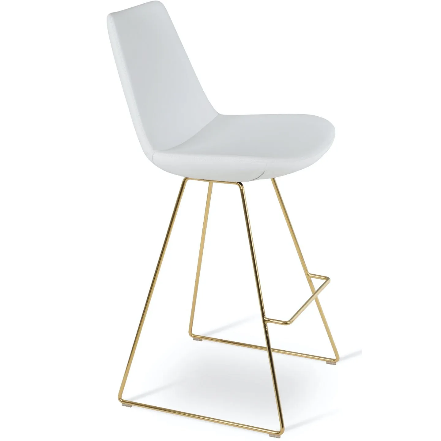 Eiffel Gold Wire Metal Counter Top Stools White