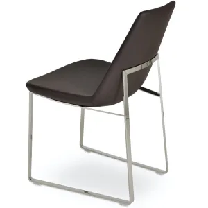 Eiffel Sled Metal Dining Chairs Brown