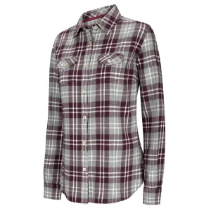 Eilidh Ladies Flannel Shirt - Merlot Marl by Hoggs of Fife