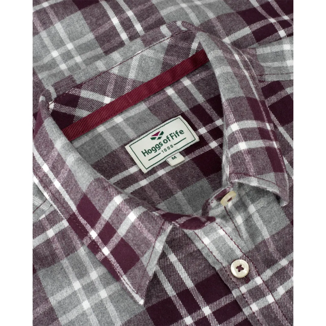 Eilidh Ladies Flannel Shirt - Merlot Marl by Hoggs of Fife