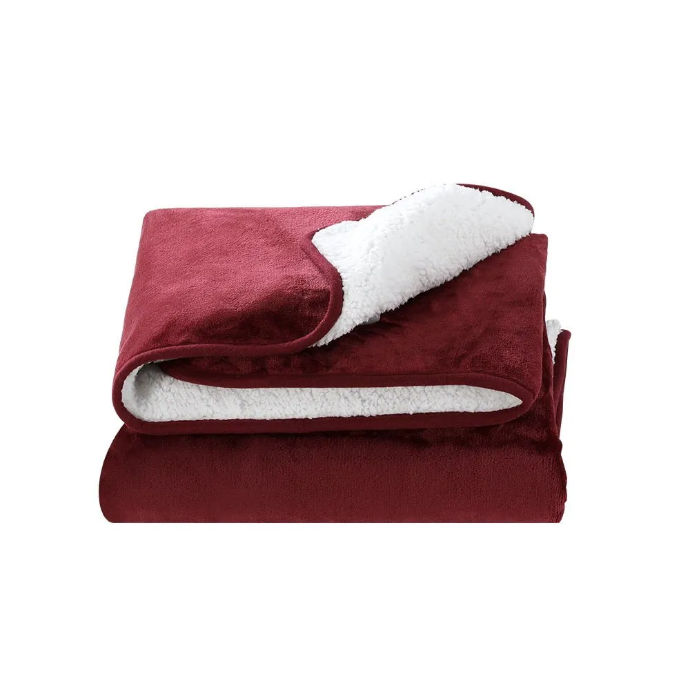 Electric Throw Rug Heated Blanket Washable Snuggle Flannel Winter Red