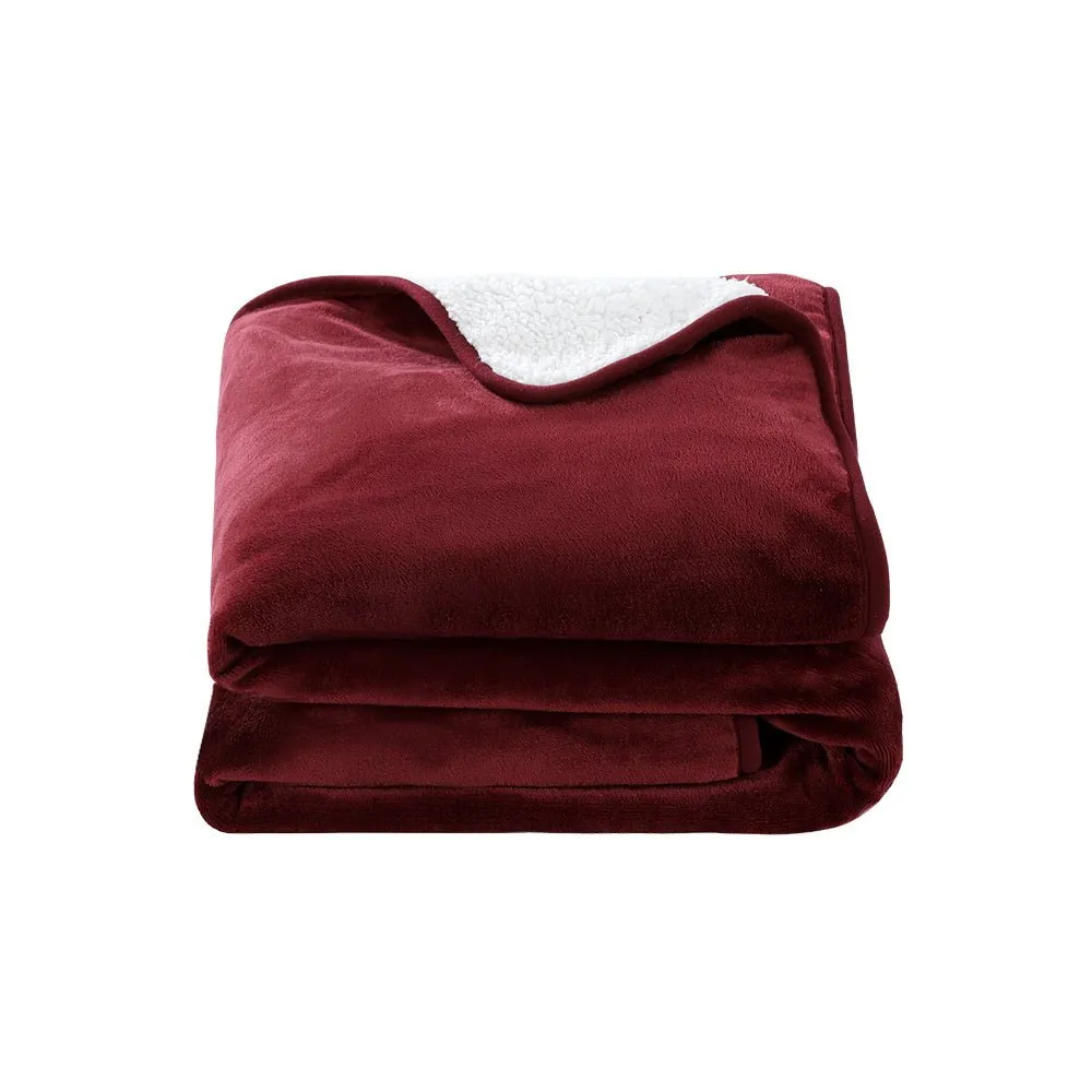 Electric Throw Rug Heated Blanket Washable Snuggle Flannel Winter Red