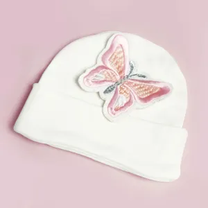 Embroidered Butterfly Baby Caps