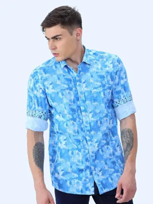 Everything Blue Digital Printed Full Shirt