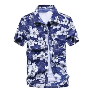 Fashion Mens Hawaiian Shirt Male Casual Colorful Printed Beach Aloha Shirts Short Sleeve Plus Size 5XL Camisa Hawaiana Hombre