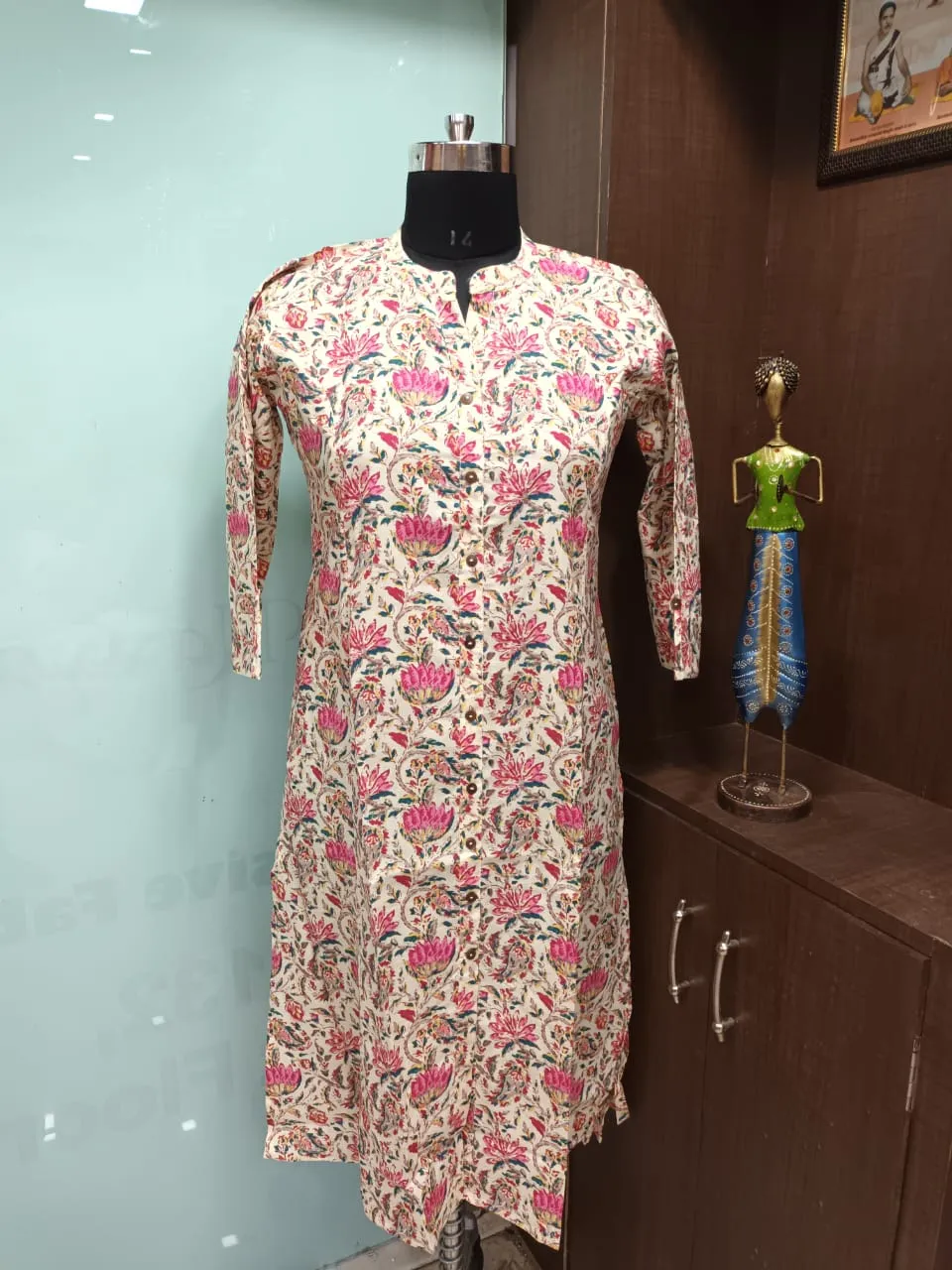 Floral Printed Cambric Cotton Kurti