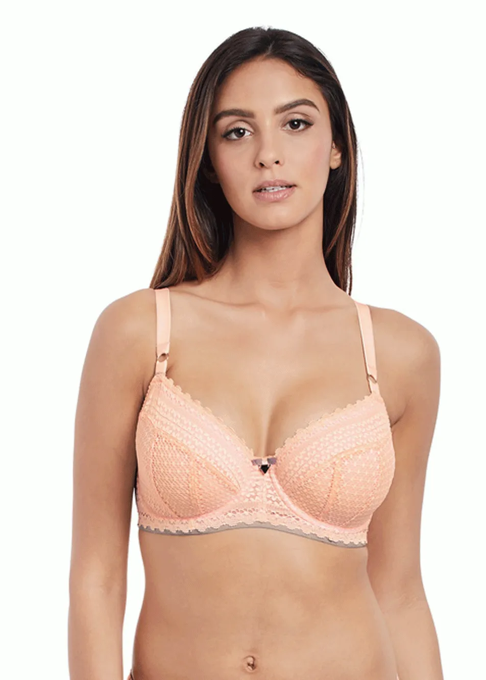 Freya Daisy Lace Padded Half Cup Bra, Blush