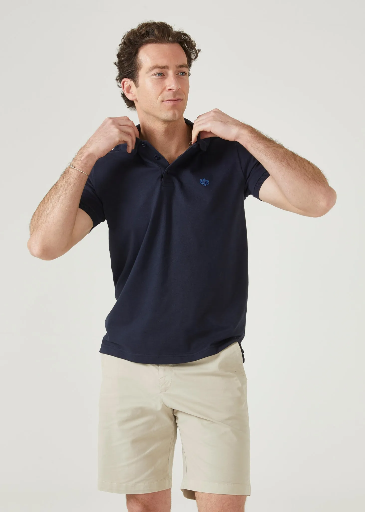 Fritton Pique Polo Shirt In Navy