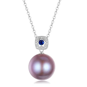 G18k Forget-Me-Not Purple Pearl Necklace