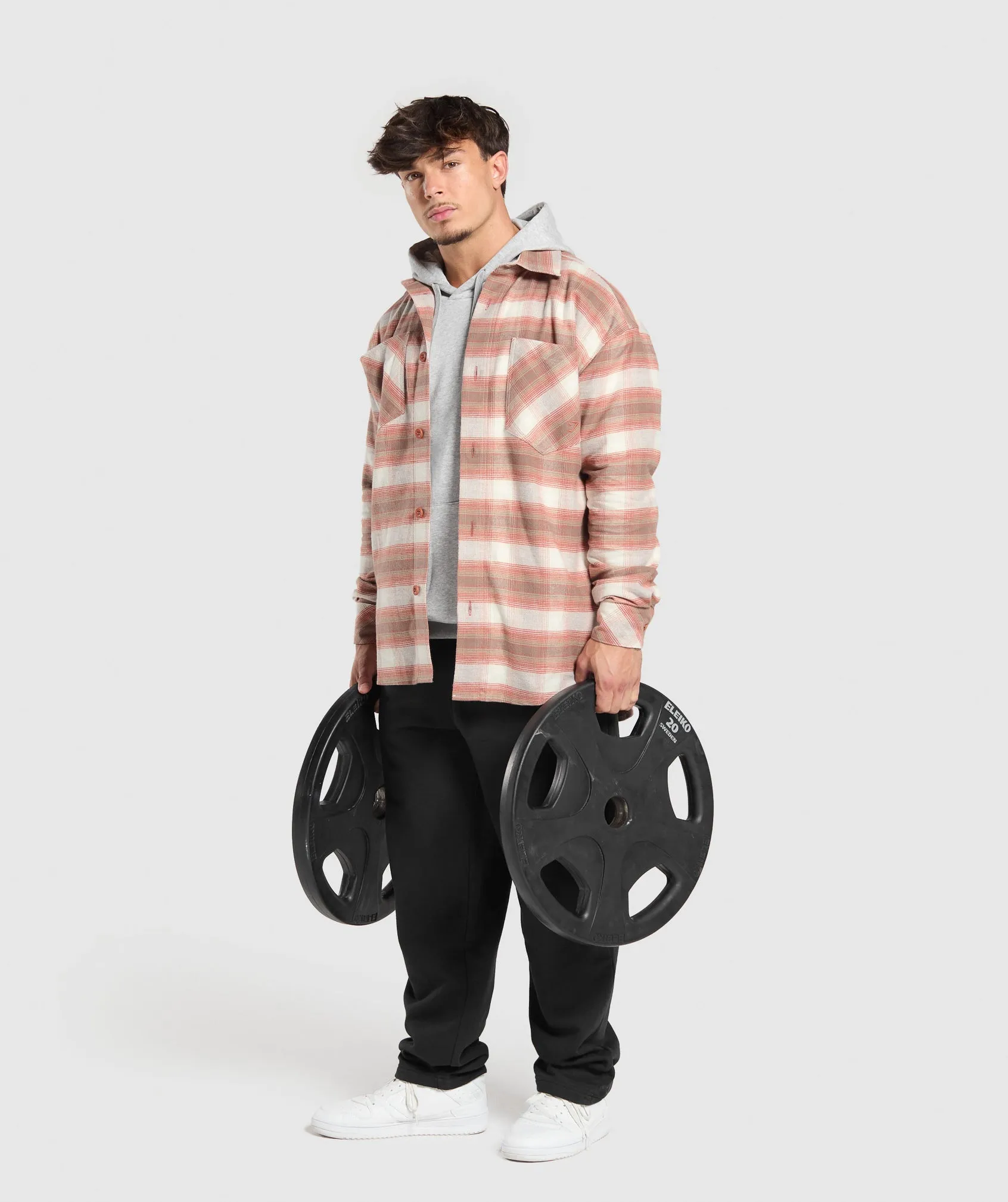 Gymshark Flannel Shirt - Soft White