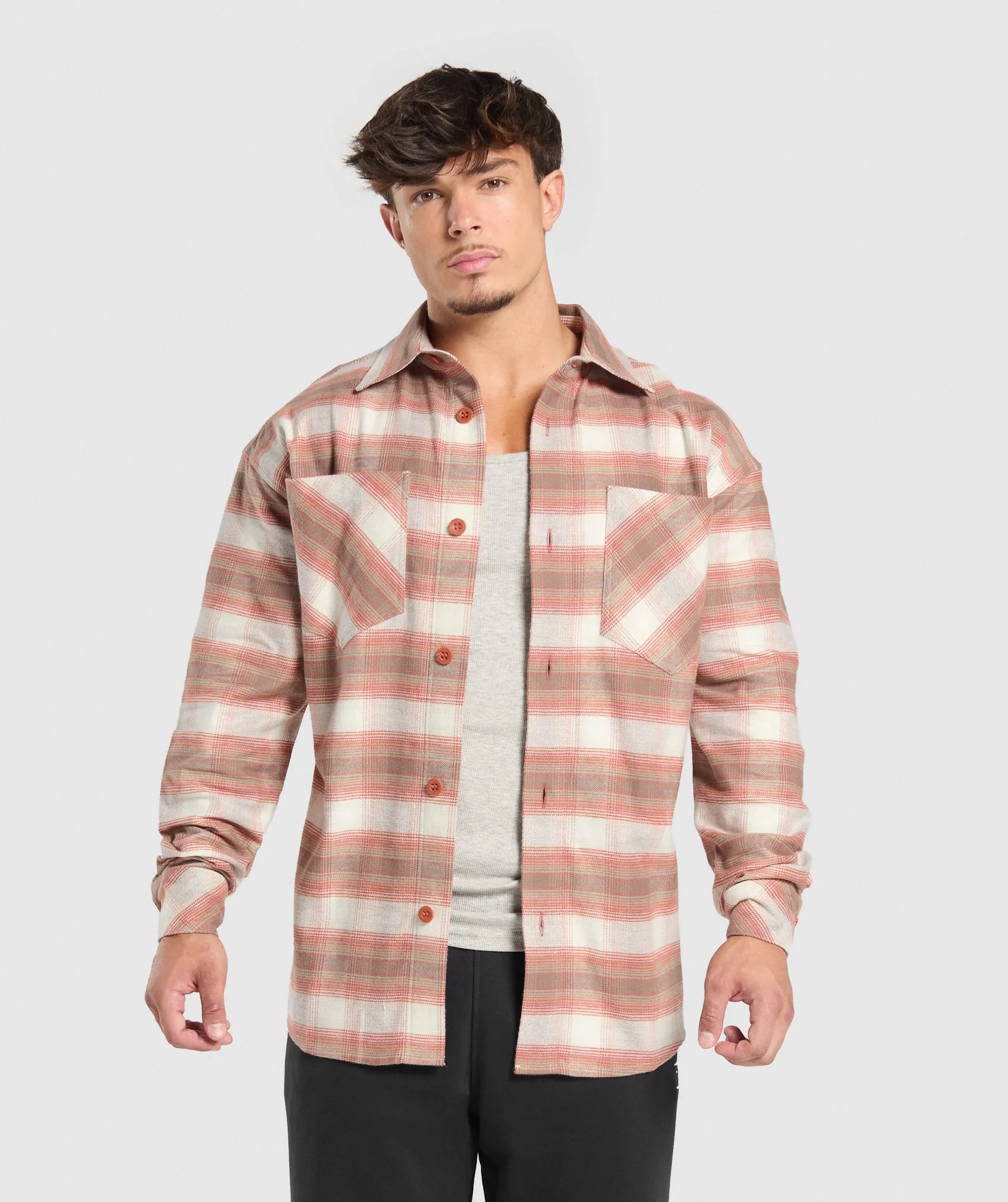 Gymshark Flannel Shirt - Soft White