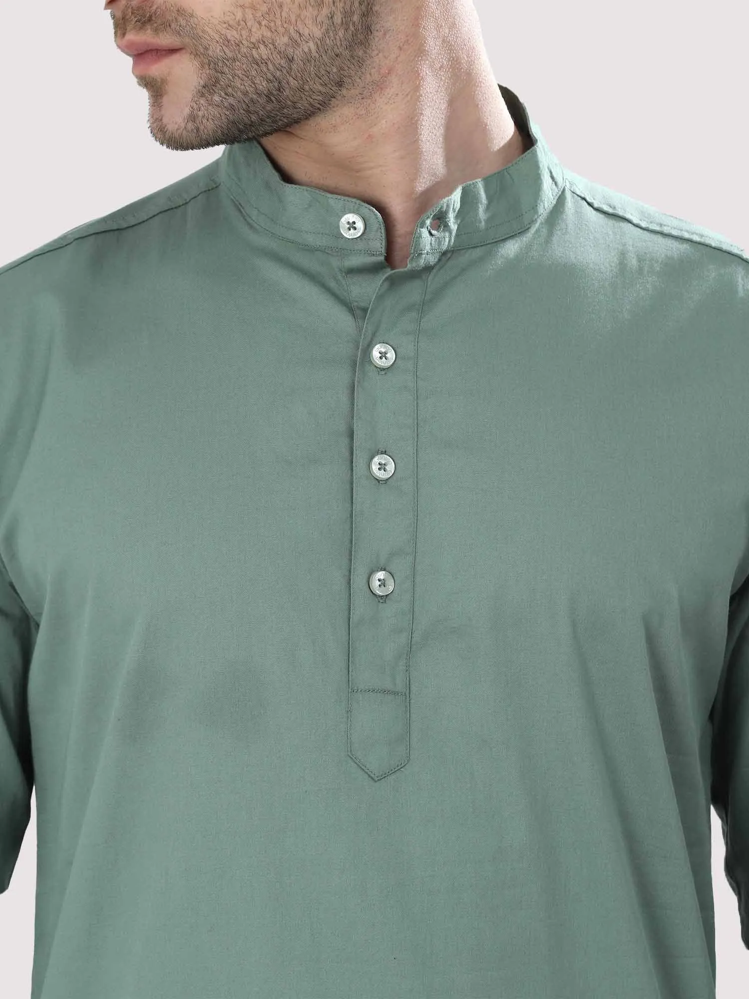 Hunter Green Solid Kurta