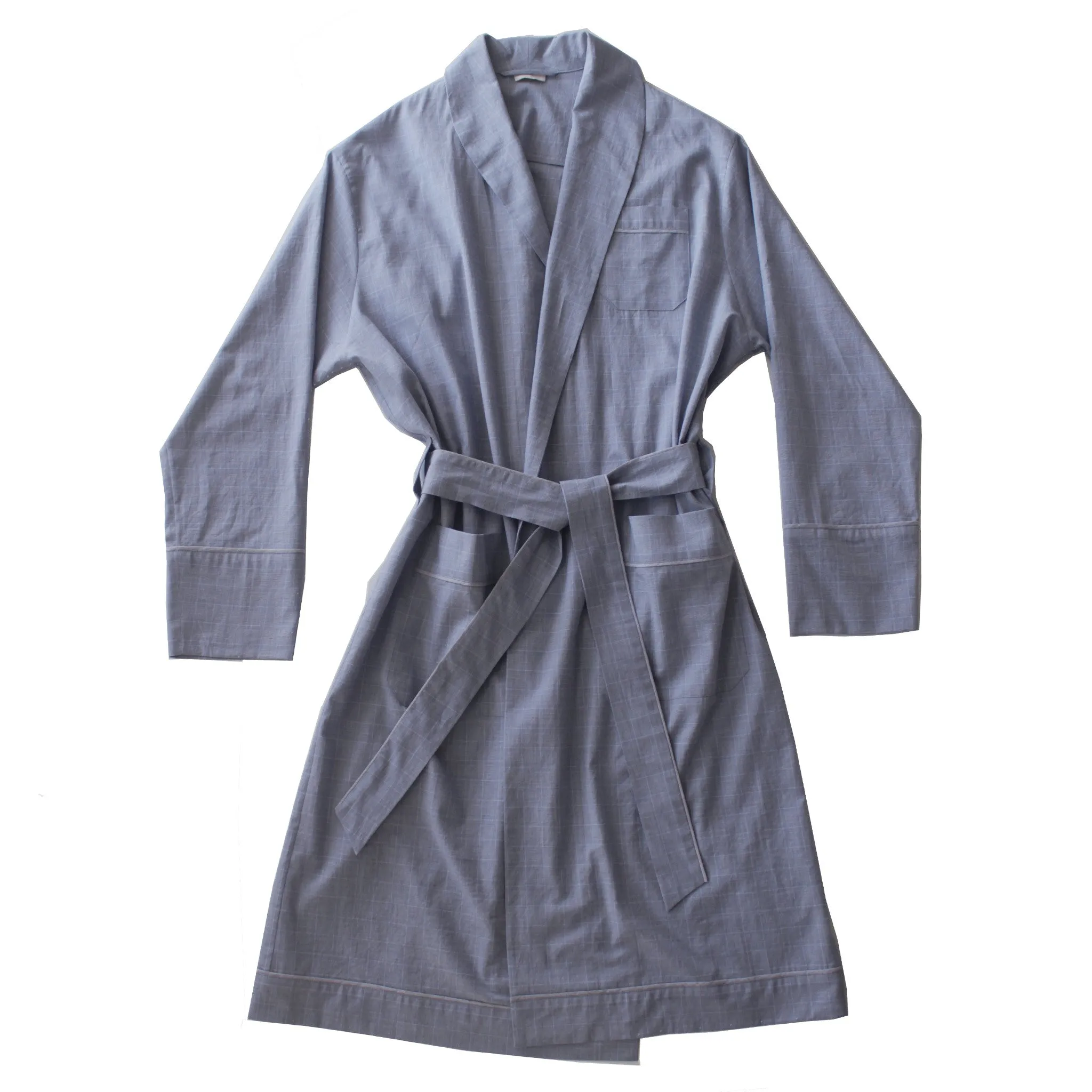 Janus Robe in Light Grey Italian Cotton Flanella