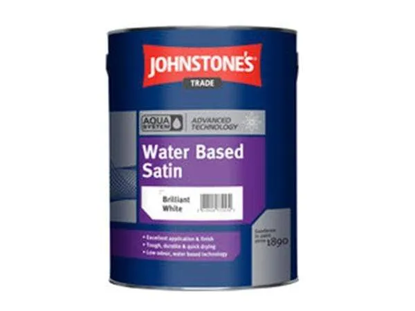 Johnstones  1 Litre Brilliant White Aqua Water Based Satin