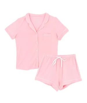 Katie J NYC Juniors Baby Pink/White Lynn PJ Shorts Set