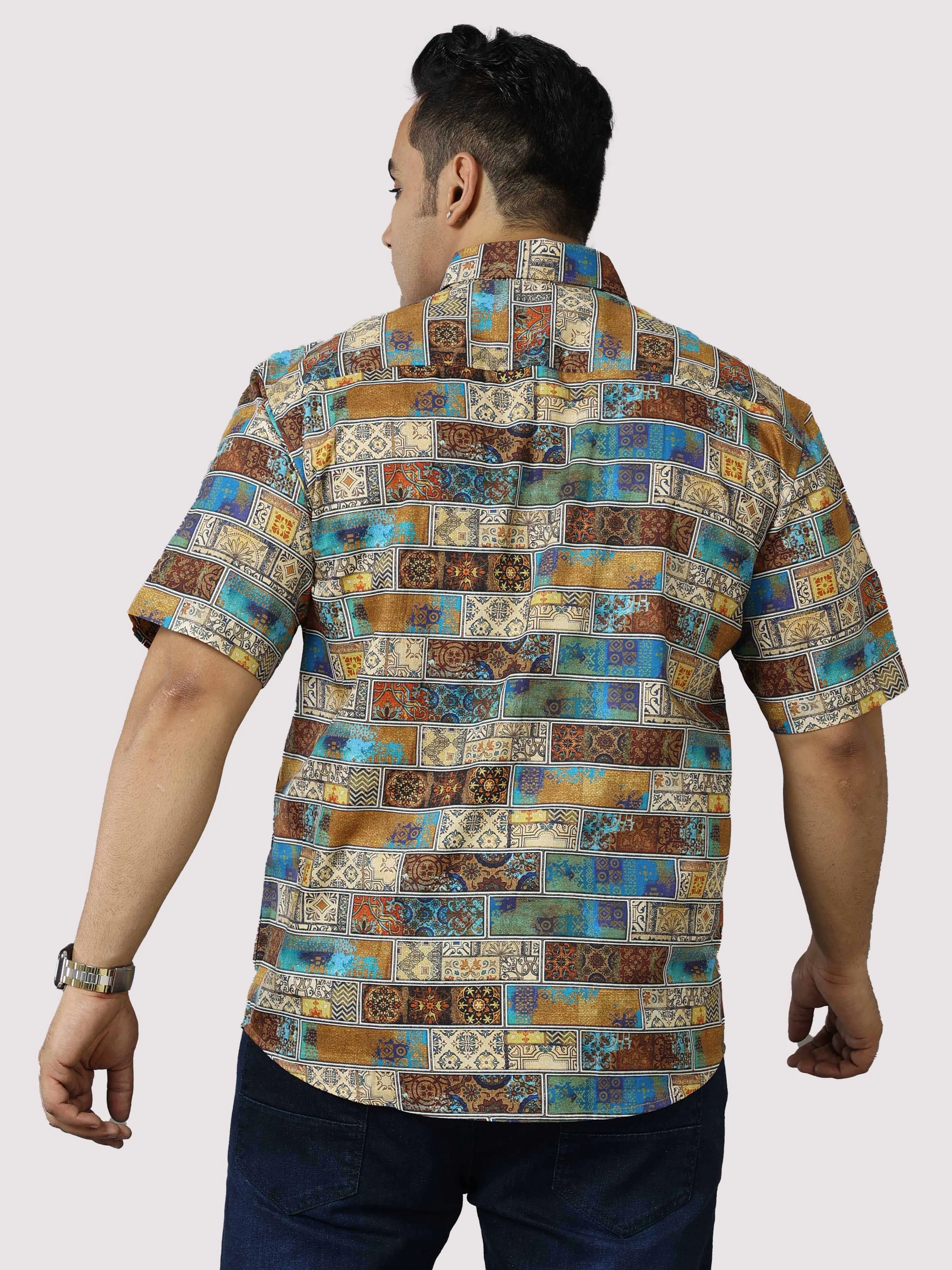 King Mens Printed Casual Half Shirt Men's Plus Size