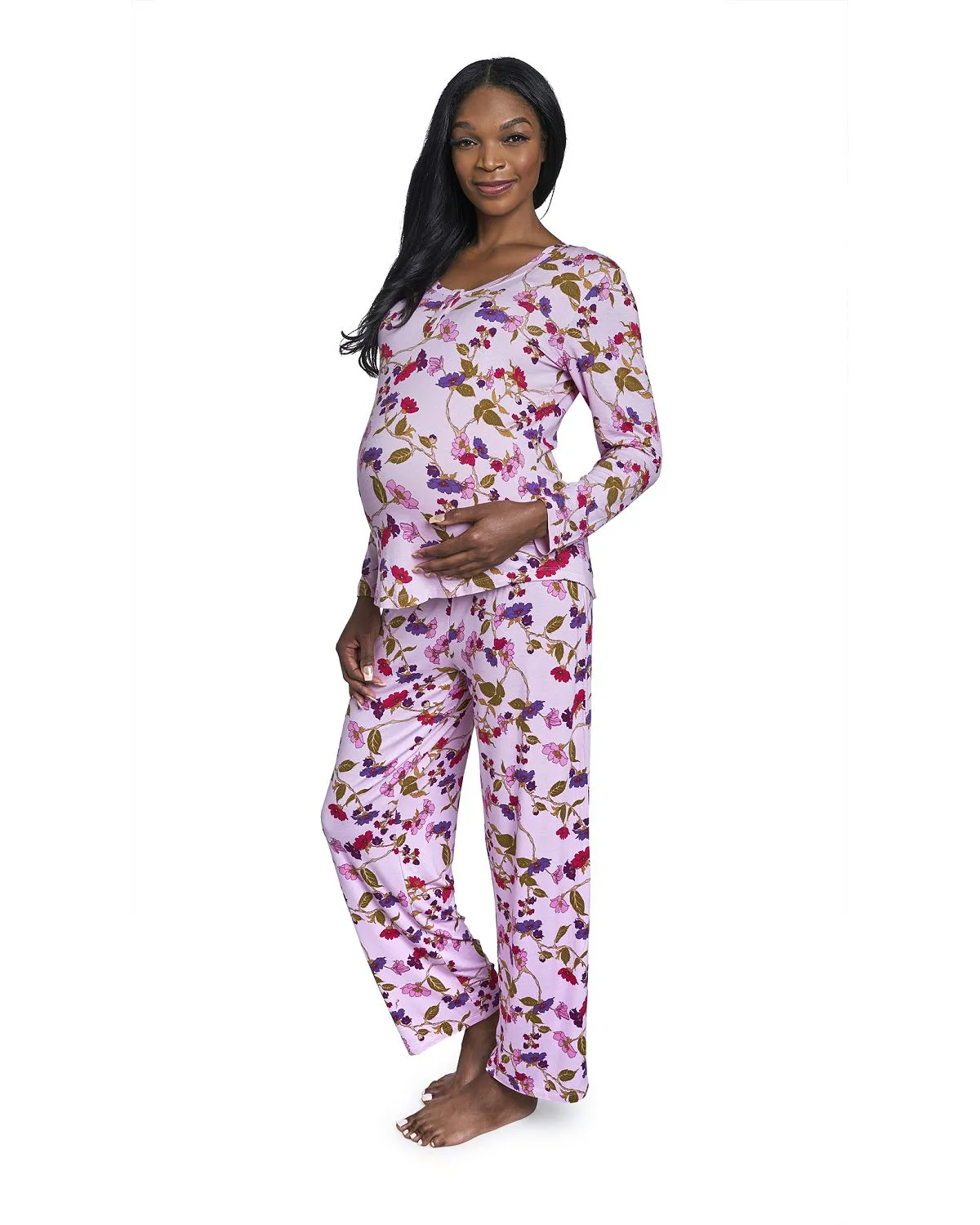 Laina Women's Maternity and Nursing Pajama Set Everly Gray