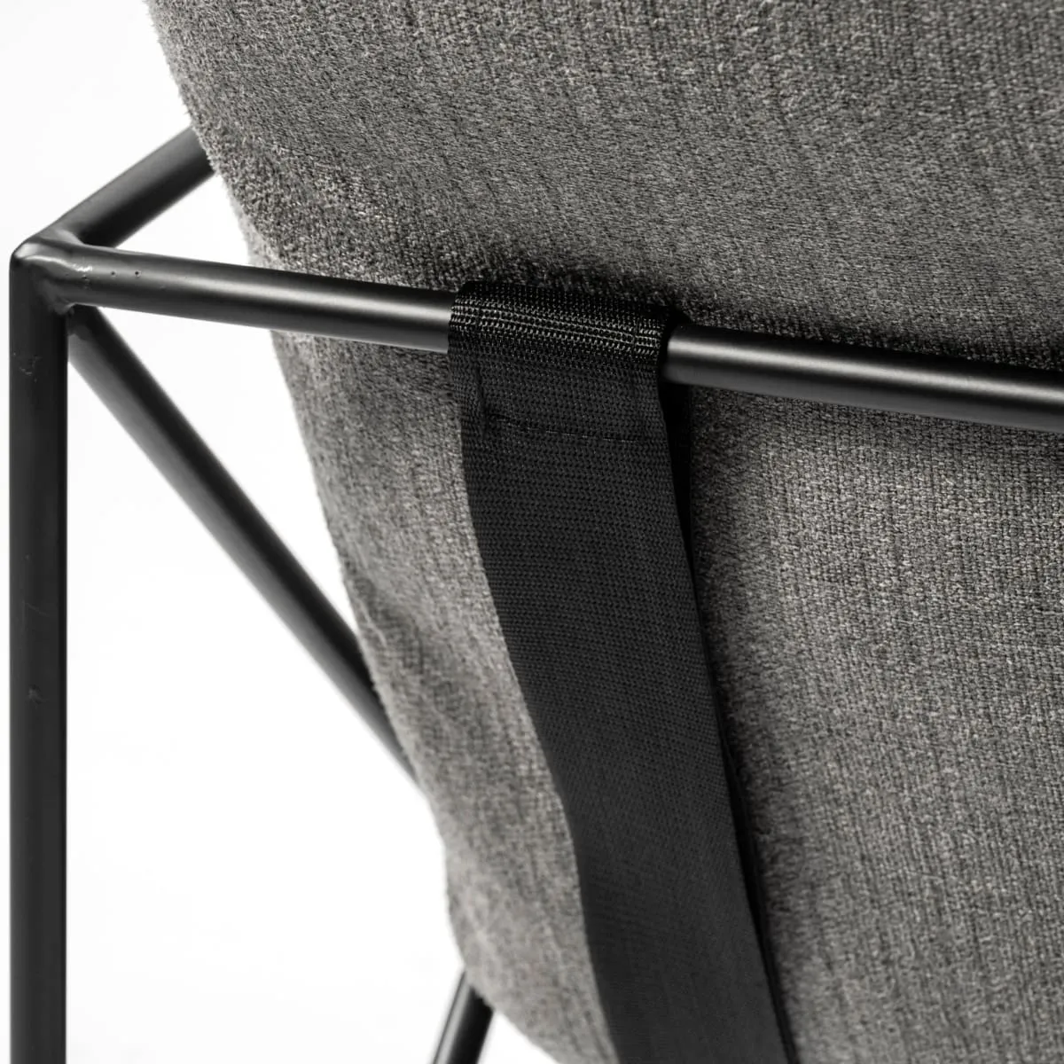 Leonidas Accent Chair Gray Fabric | Black Metal