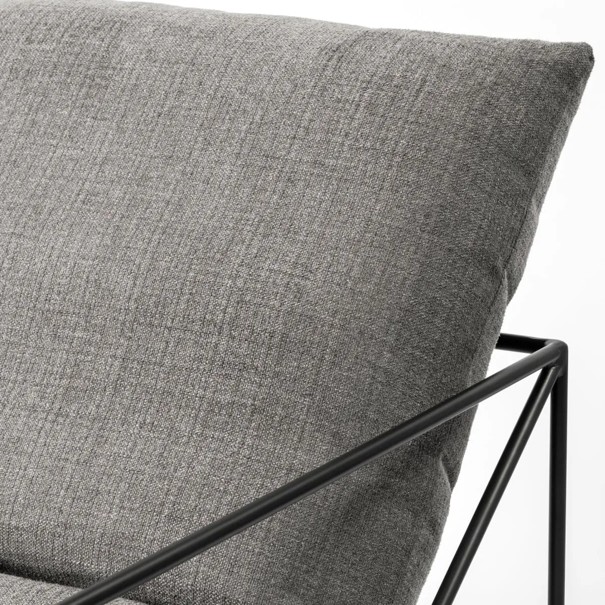 Leonidas Accent Chair Gray Fabric | Black Metal