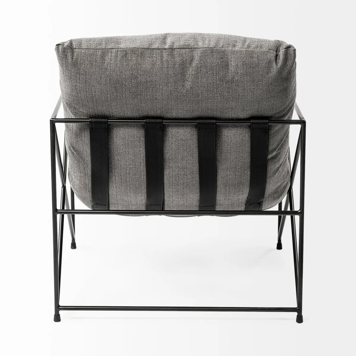 Leonidas Accent Chair Gray Fabric | Black Metal