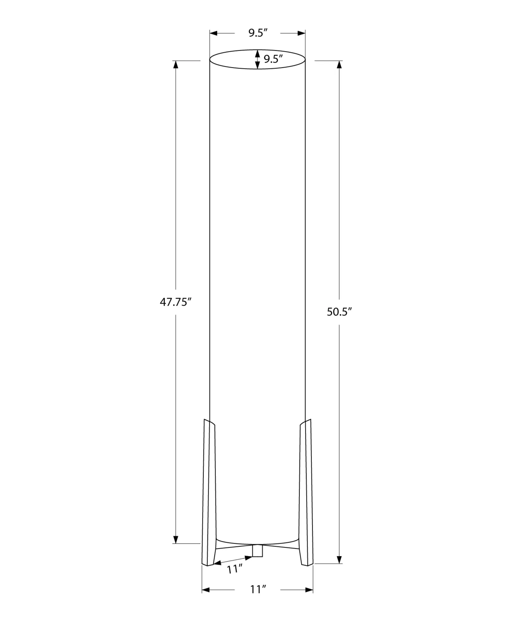 Lumina Elegance: 50 inch Contemporary Brown Wood Floor Lamp with Ivory Shade