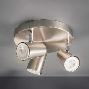 Marseille Triple Spotlight Satin Nickel Ceiling Light