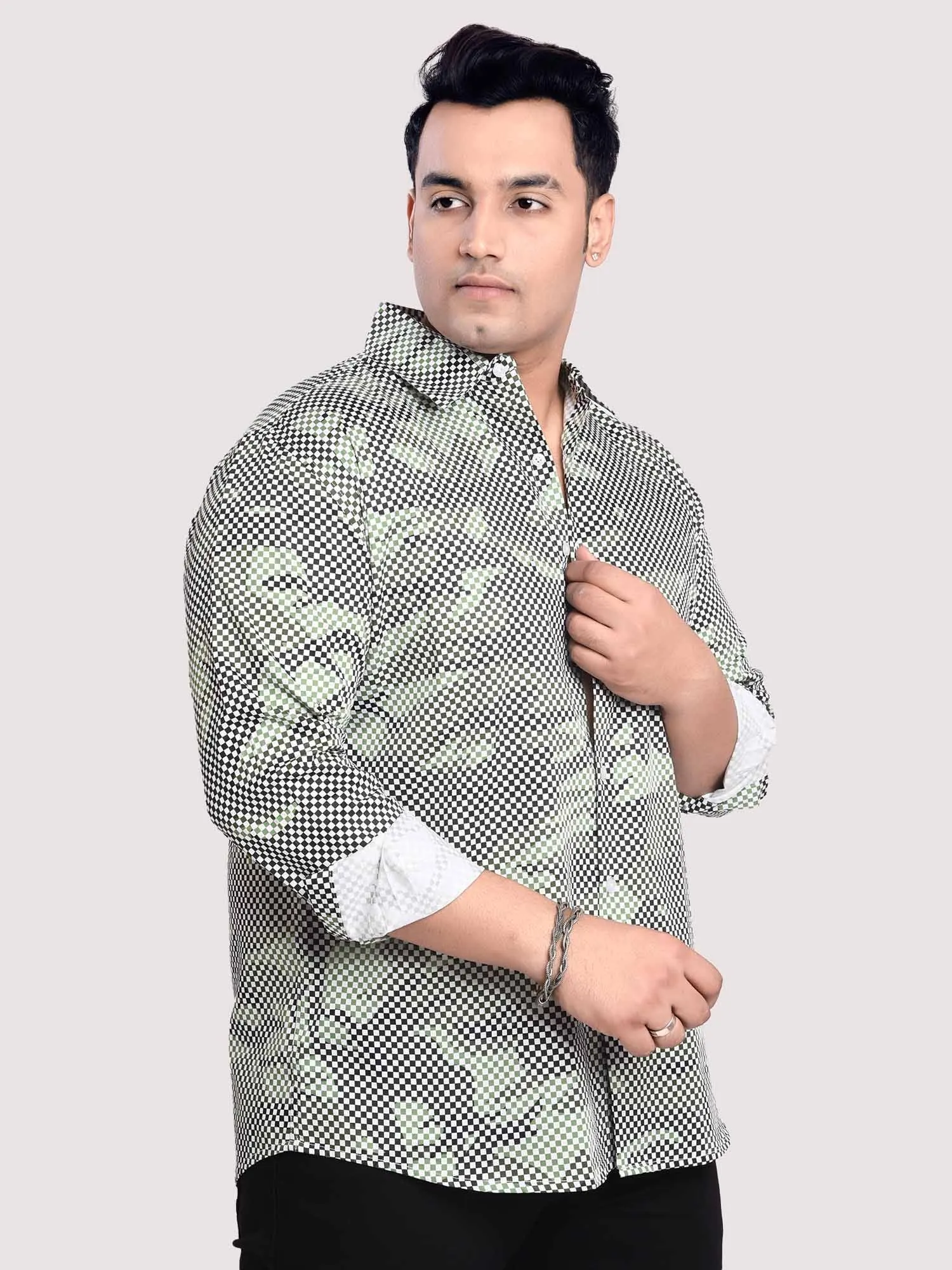 Matrix Printed Digital Printed Shirt Men's Plus Size