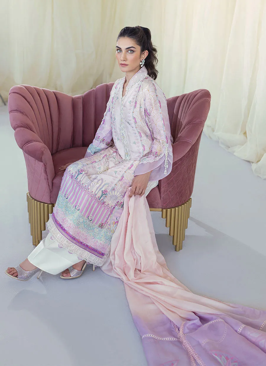 Maude Lavender Silk Shirt and Dupatta