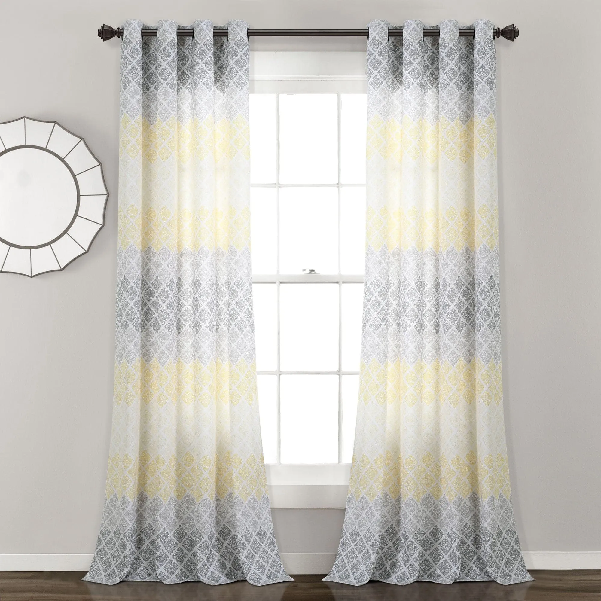 Medallion Ombre Window Curtain Panel Set