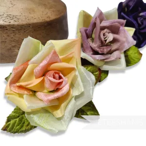 'Meghan' 10cm Silk, Velvet and Suede Rose Flower Mount