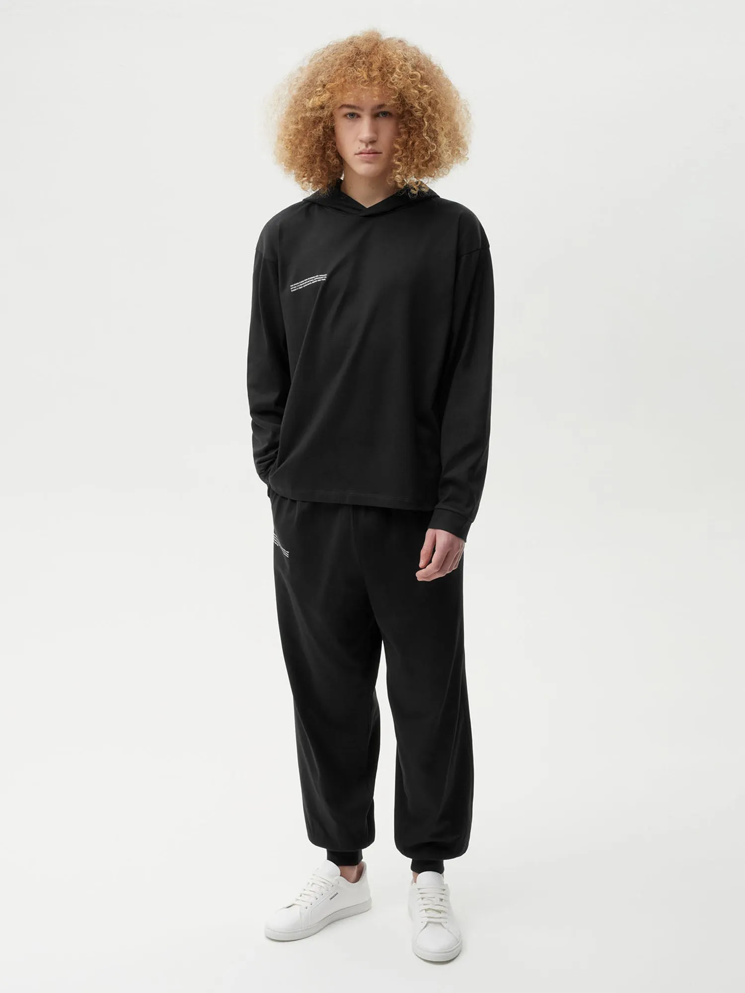 Men Organic Cotton Loungewear Top with C-FIBER™—black