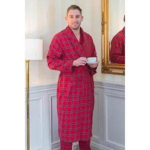 Men's Red Tartan Flannel Robe