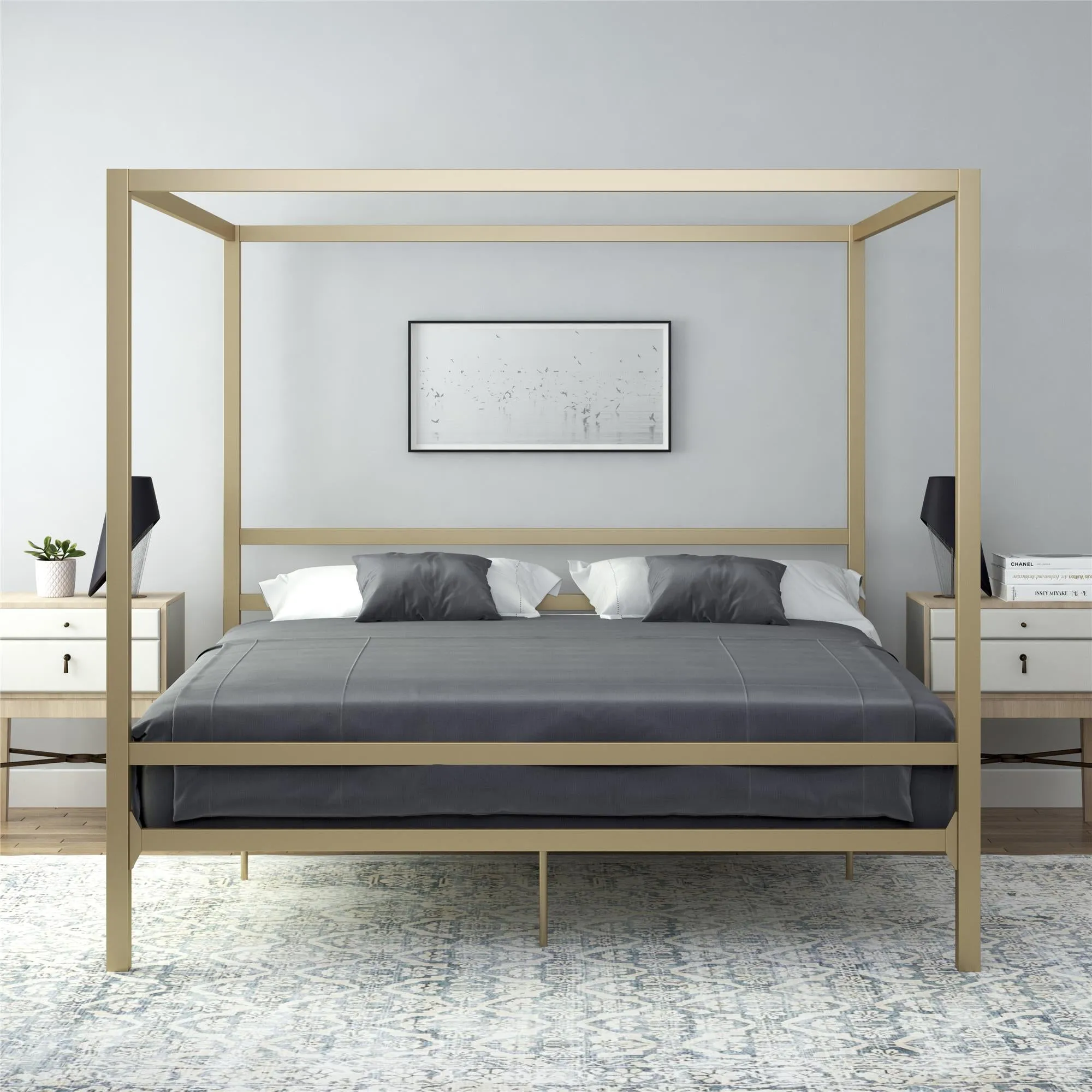 Modern Metal Canopy Bed Frame